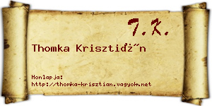 Thomka Krisztián névjegykártya